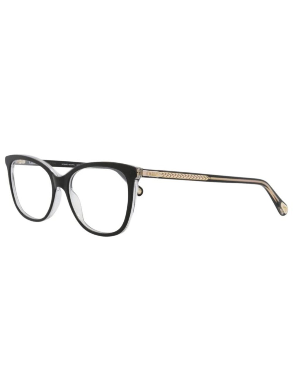 New Chloé Women's Eyeglasses Square Rectangle Bio Acetate Frame Black Black